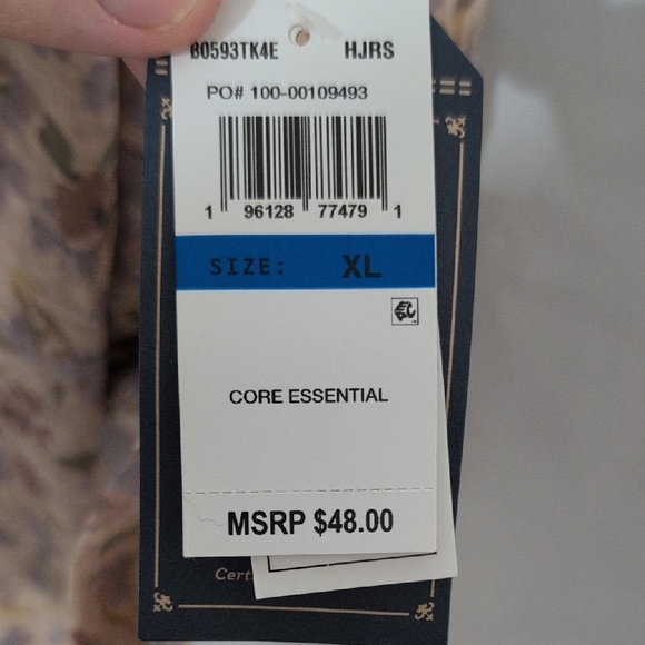 Democracy Floral Long Sleeve Tee - Cream and Purple - Picture 3 of 5